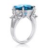 MSBLUE Natural Blue Topaz Butterfly Frame Split Band Ring Sale Coupon