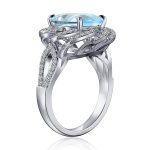 MSBLUE Unique Natural Topaz Oval Split Band Ring Sale Coupon
