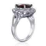 MSBLUE Unique Natural Garnet Oval Split Band Ring Sale Coupon