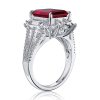 MSBLUE Natural Garnet Emerald-Cut Three Split Band in Sterling Silver Sale Coupon