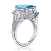 MSBLUE Natural Topaz Emerald-Cut Three Split Band in Sterling Silver Sale Coupon