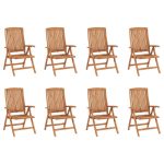 Reclining Garden Chairs 8 pcs Solid Teak Wood Sale Coupon