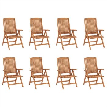 Reclining Garden Chairs 8 pcs Solid Teak Wood Sale Coupon