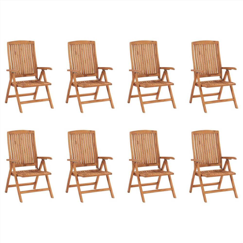 Reclining Garden Chairs 8 pcs Solid Teak Wood Sale Coupon