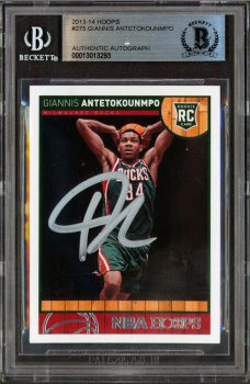 Bucks Giannis Antetokounmpo Signed 2013-14 Hoops #275 Rookie Card BAS Slab Sale Coupon