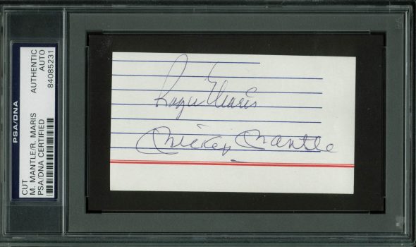 Yankees Mickey Mantle & Roger Maris Signed 2.25×4.15 Cut Signature PSA Slabbed Sale Coupon