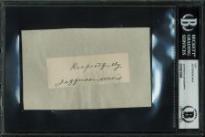 Jefferson Davis “Respectfully” Authentic Signed 1.35×3.5 Cut Signature BAS Slab Sale Coupon