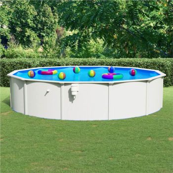 Swimming Pool with Steel Wall Round 550×120 cm White Sale Coupon