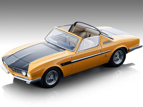 Diecastmodelswholesale 1967 Ferrari 330 GTC Michelotti Convertible Yellow and Matt Black Mythos Series Limited Edition to 145 pieces Worldwide 1/18 Model Car by Tecnomodel Sale Coupon