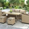 6 Pieces Outdoor Rattan Furniture Set Brown Sale Coupon
