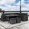 TOPMAX 6 Pieces Outdoor Rattan Furniture Set Black Sale Coupon