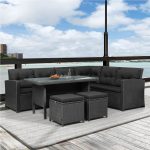 TOPMAX 6 Pieces Outdoor Rattan Furniture Set Black Sale Coupon