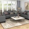 USTYLE 321Seat Linen Blend Fabric Tufted Sofa Set Grey Sale Coupon