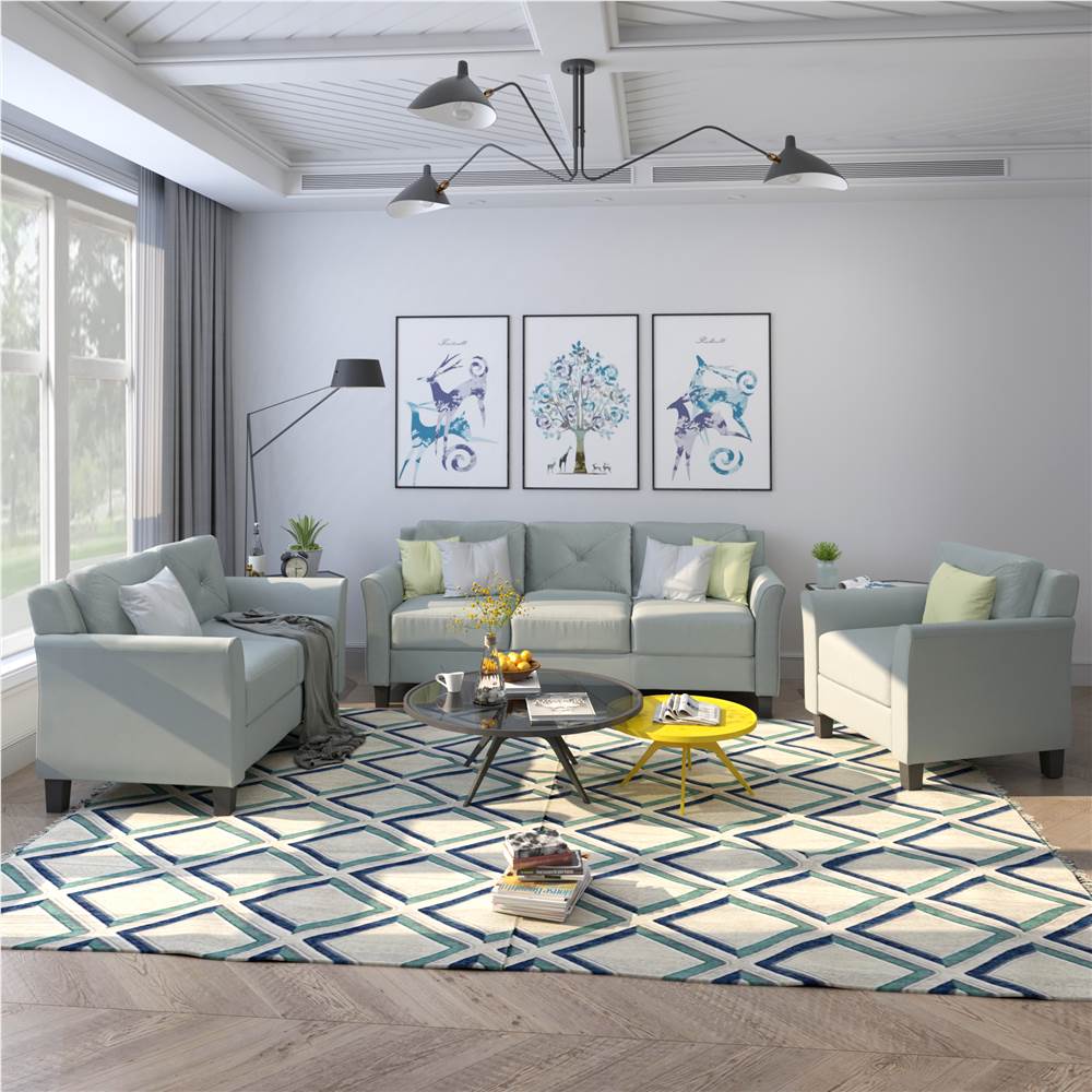 USTYLE 321Seat Polyester Blend Sofa Set Gray Sale Coupon