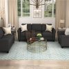 USTYLE 321Seat Polyester Blend Sofa Sofa Set Black Sale Coupon