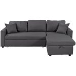 USTYLE 874 3Seat Upholstered Sectional Sofa Bed Gray Sale Coupon