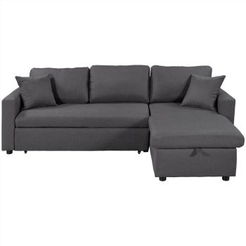 USTYLE 874 3Seat Upholstered Sectional Sofa Bed Gray Sale Coupon