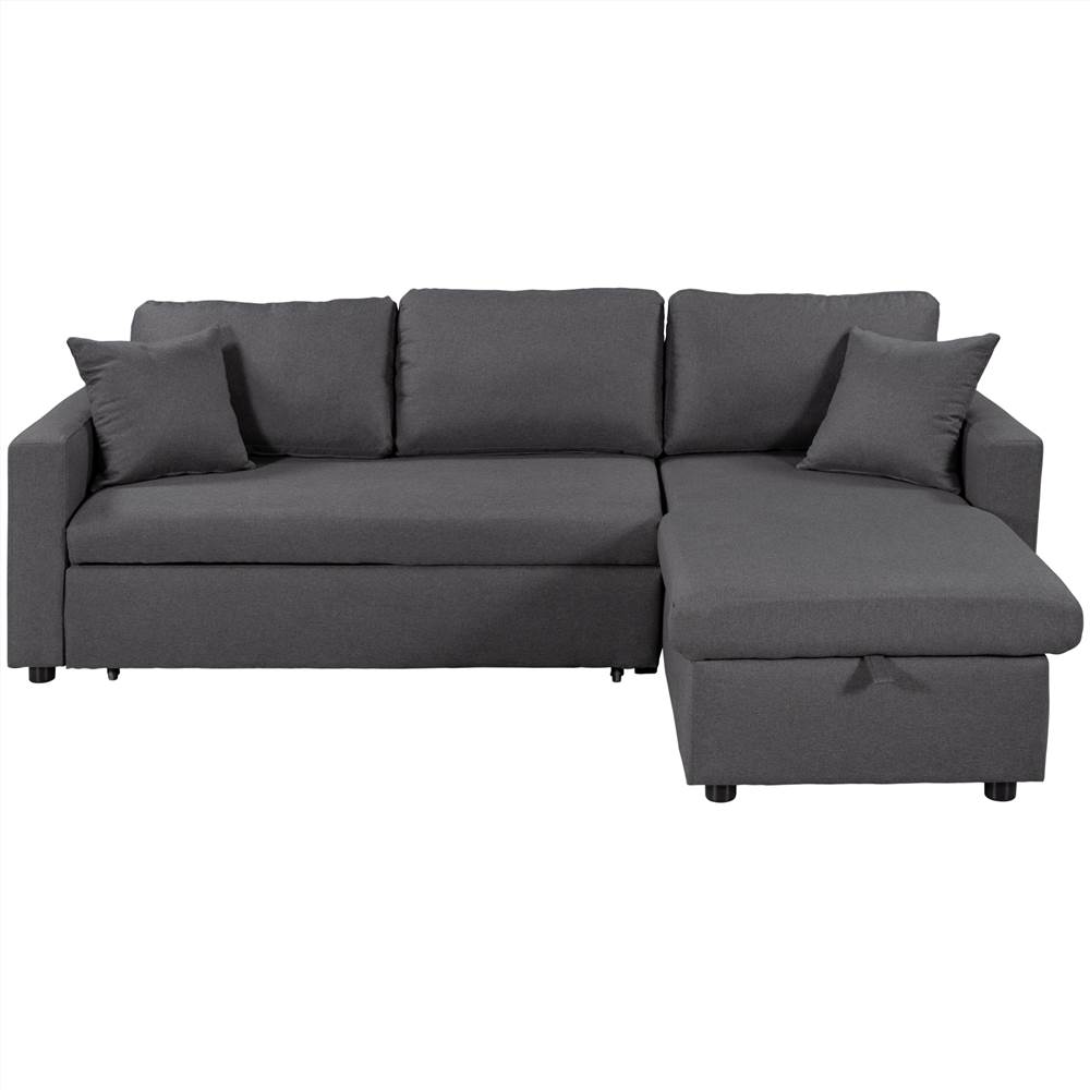 USTYLE 874 3Seat Upholstered Sectional Sofa Bed Gray Sale Coupon