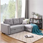 90 3Seat Lshaped Pullout Combination Polyester Sofa Bed Gray Sale Coupon