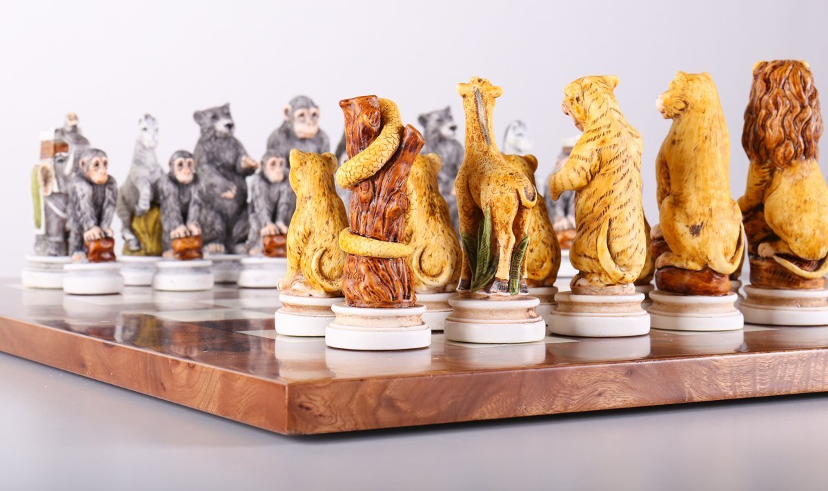 Animal Kingdom Exotic Elm Chess Set on Sale Coupon From The Real Masters Of Chess