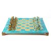Archaic Period Solid Brass Chess Set in Turquoise – 17″ on Sale Coupon From The Real Masters Of Chess