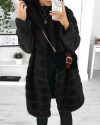 CHICME Pocket Deign Long Sleeve Hooded Fuzzy Coat Sale Coupon