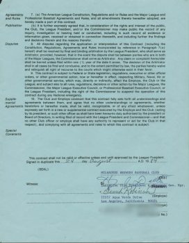 Frank Robinson Authentic Signed 1984 Brewers Coaching Contract PSA/DNA #X45024 Sale Coupon