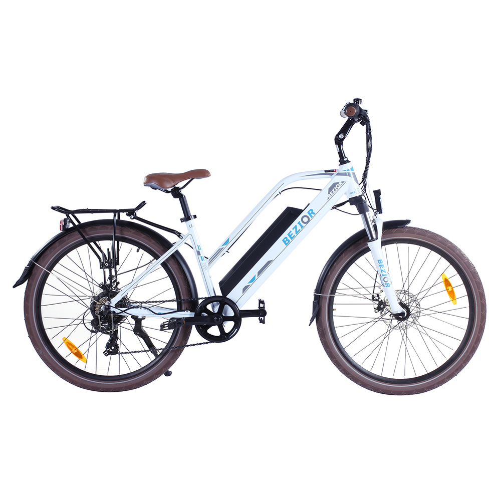 BEZIOR M2 Electric 26 inch Tire Electric Bike 125Ah 250W White Sale Coupon