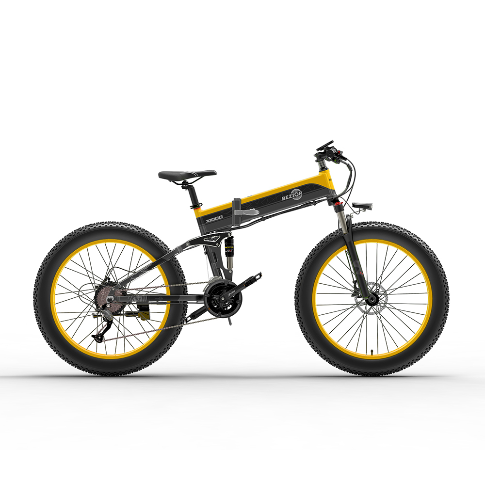 BEZIOR X1000 Folding Electric Bike 1000W 40kmh Black Yellow Sale Coupon
