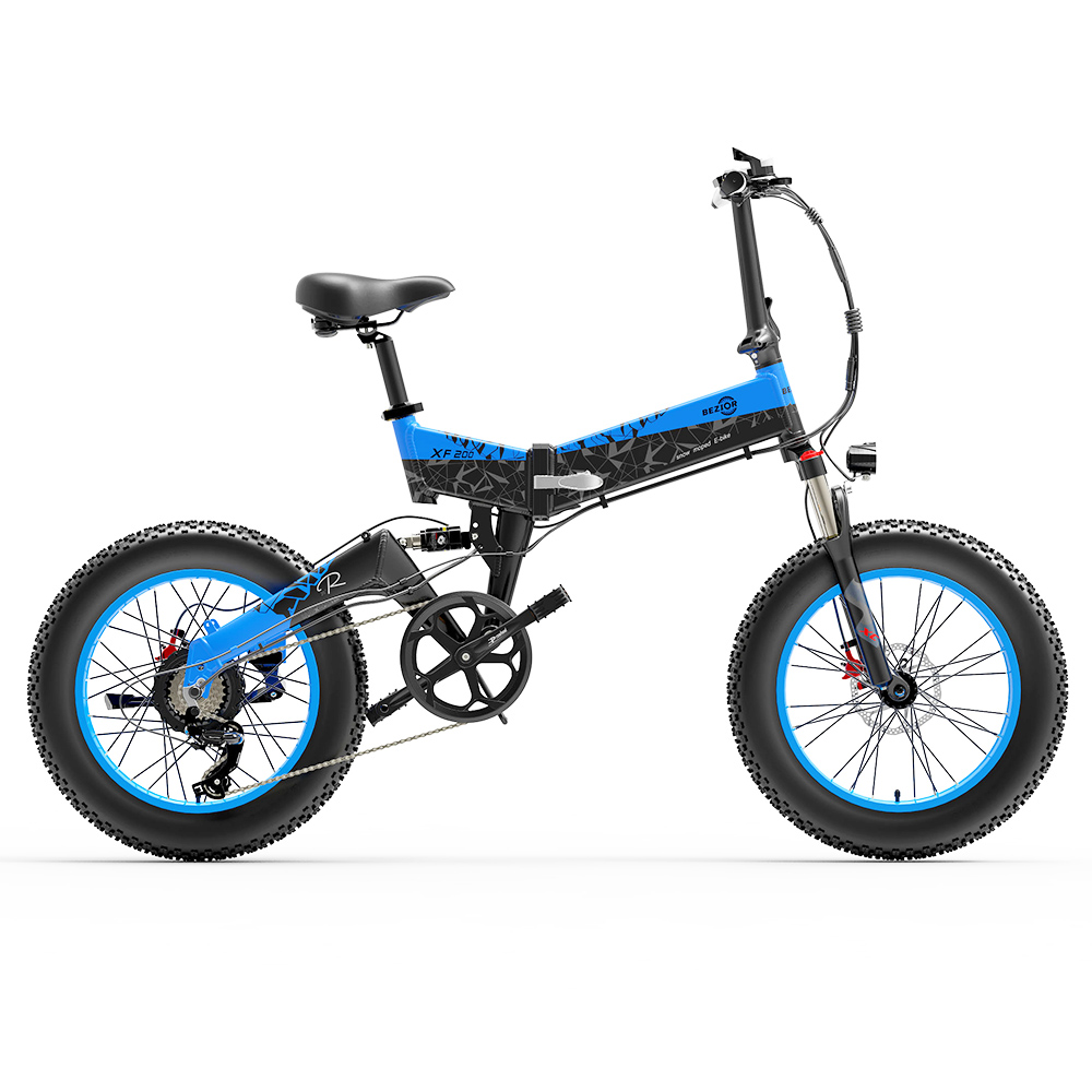 BEZIOR XF200 Folding Electric Bike 20 inch 15Ah 1000W Motor Black Blue Sale Coupon