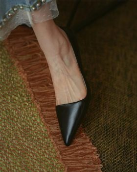 CHICME Solid Low Heel Pointed-toe Heels Sale Coupon