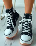 CHICME Eyelet Lace-up Flatform Canvas Sneaker Sale Coupon