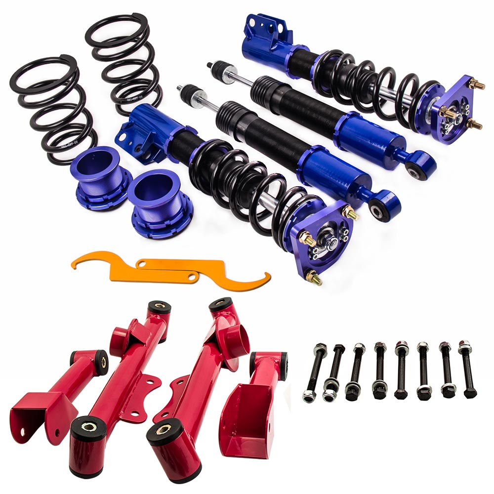MAXPEEDINGRODS Compatible for Ford Mustang 4th 94-04 Adj. Height + Control Arm Racing Coilovers Kits Sale Coupon