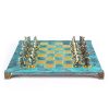 Cycladic Art Solid Brass Chess Set in Turquoise – 17″ on Sale Coupon From The Real Masters Of Chess