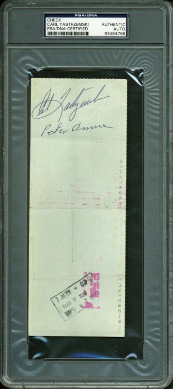 Red Sox Carl Yastrzemski Authentic Signed 1976 Red Sox Check PSA/DNA Slabbed Sale Coupon