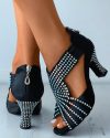 CHICME Peep Toe Zip Back Rhinestone Latin Dace Shoes Sale Coupon