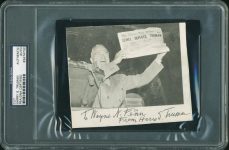 President Harry Truman Authentic Signed 4.5X5.25 Cut Autographed PSA/DNA Slabbed Sale Coupon