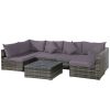 Costway7 Pieces Patio Rattan Furniture Set Sectional Sofa Garden Cushion-Gray Sale Coupon