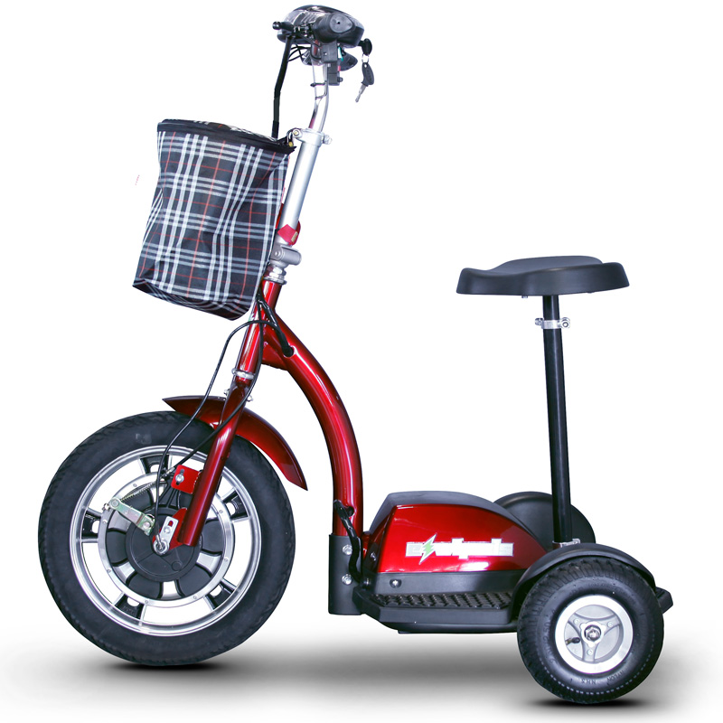 eWheels EW-18 Electric 3-Wheel Mobility Scooter - Sit or Stand - Red ...