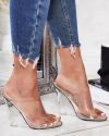 CHICME Clear Strap Wedding Guest Wedge Sandals Sale Coupon