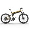 BEZIOR X500Pro 26 inch Folding Electric Bike 104Ah 500W  Black Yellow Sale Coupon