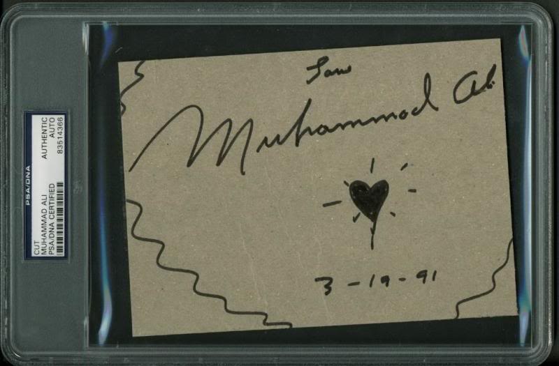 Muhammad Ali ‘3-19-91’ Authentic Signed 5X7 Cut W/ Heart Sketch PSA/DNA Slabbed Sale Coupon