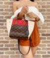 Gaby’s Bags Louis Vuitton Fold Tote PM Shoulder Bag M45389 Monogram Red Brown Cerise Cream Coupon Sale