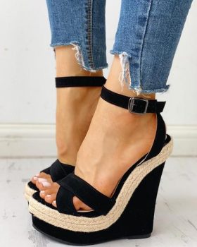 CHICME Ankle Buckled Espadrille Wedge Sandals Sale Coupon