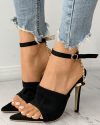 CHICME Chain Strap Pointed Toe Stiletto Heel Sale Coupon