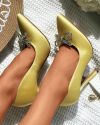CHICME Bowknot Decor Point Toe Stiletto Heel Pumps Sale Coupon
