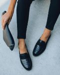 CHICME Solid Round Toe Leather Flat Loafer Sale Coupon