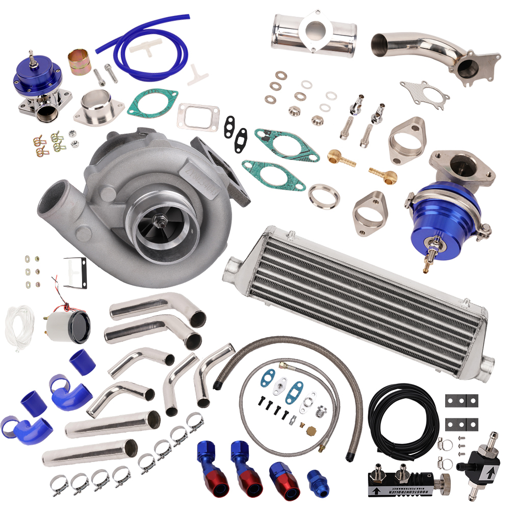 MAXPEEDINGRODS T3 T4 T04E Universal Turbo Stage III+Wastegate+Turbo Intercooler+piping 10PC Kit Sale Coupon