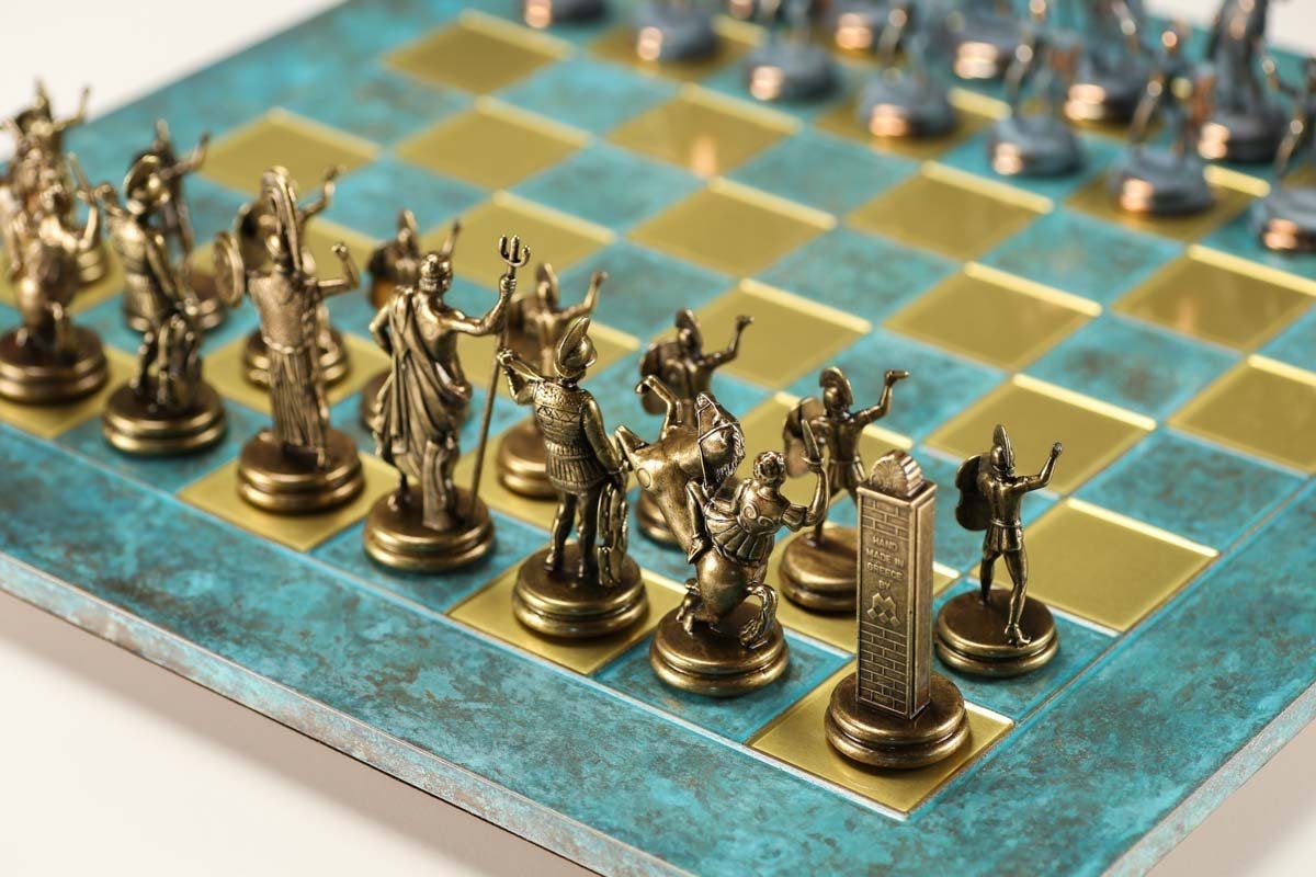 Gold and Antiqued Bronze Greek Mythology Chess Set – 21 1/4″ on Sale Coupon From The Real Masters Of Chess