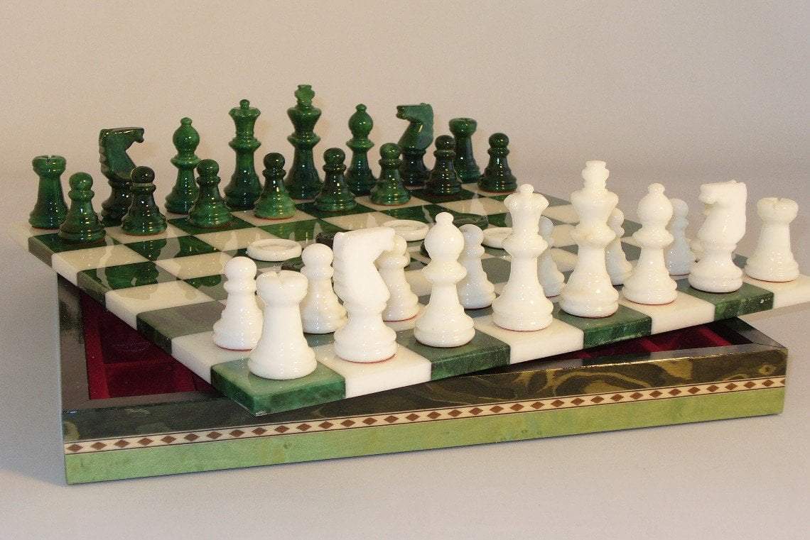 Green & White Alabaster Inlaid Chest on Sale Coupon From The Real Masters Of Chess